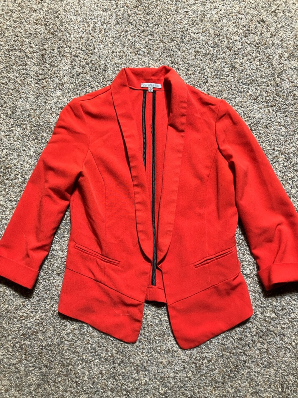 Red Women's Open-Front Blazer Jacket